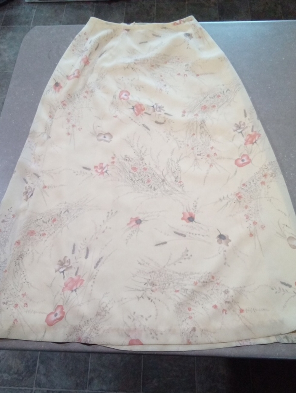 Women's Cream A-Line Floral Skirt